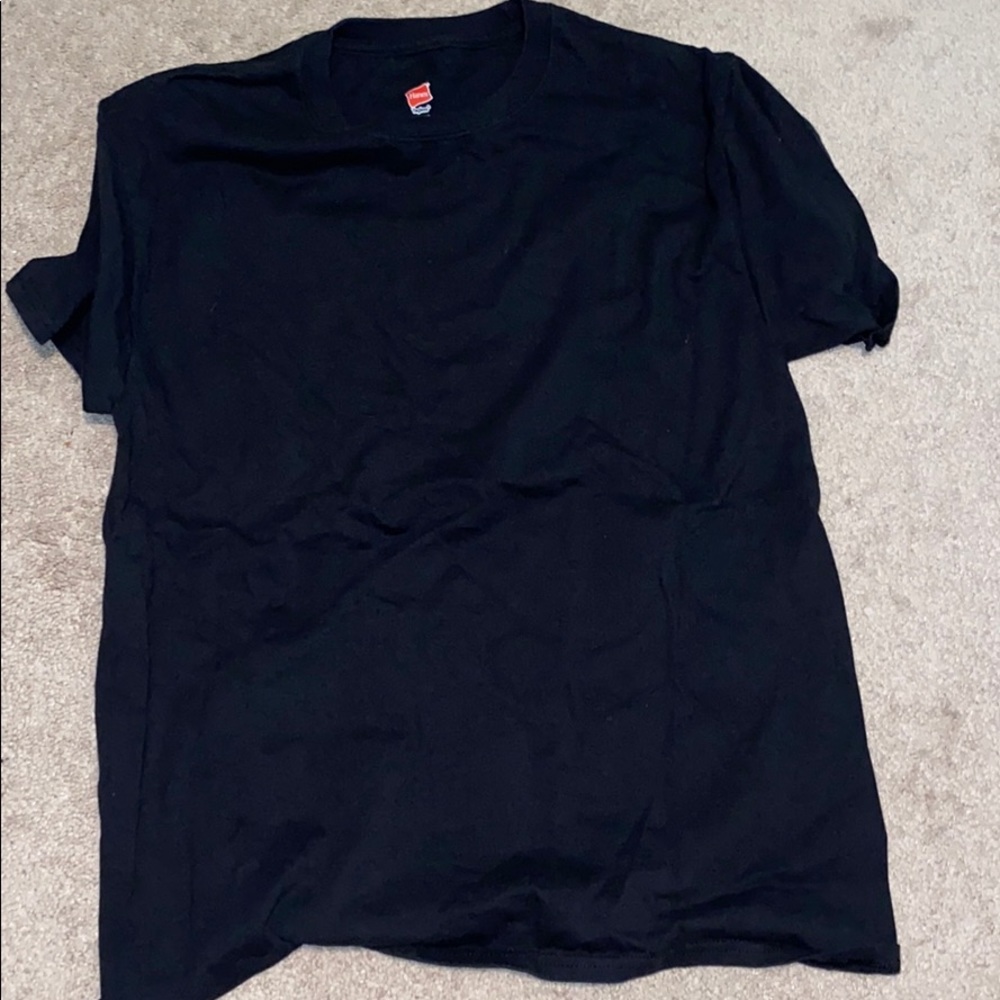 Hanes Plain Black T-shirt
